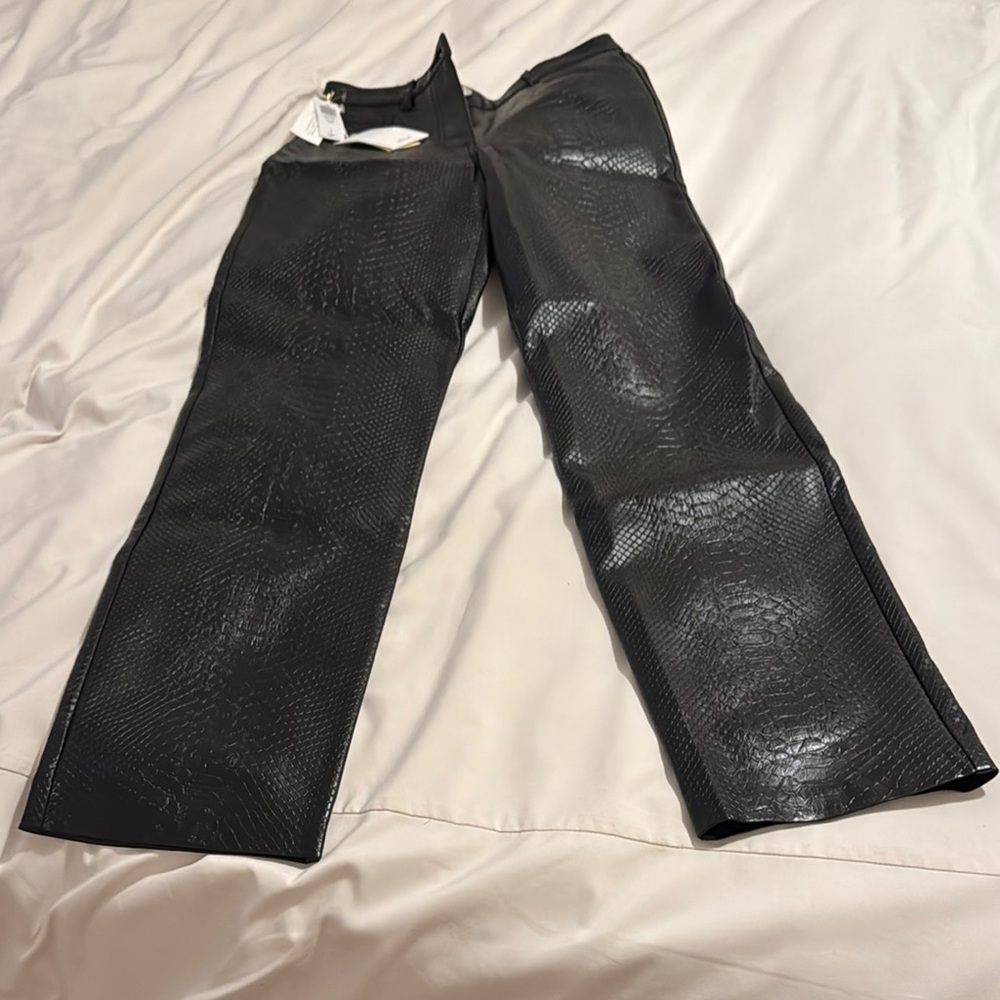 Black Snakeskin Pattern Pants - Picture 2 of 5